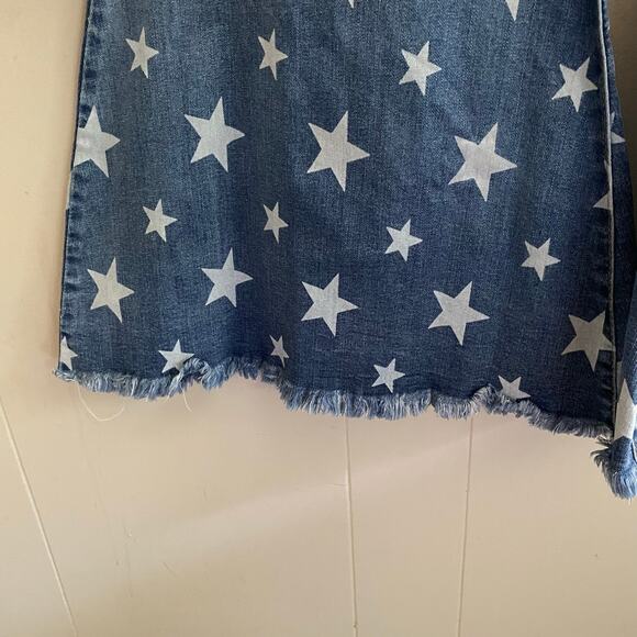 Judy Blue Women's size 9 / 29 Super Flare Star Print Jeans High‎ Rise Frayed - Picture 6 of 11